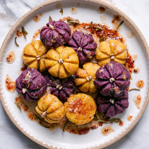 Pumpkin Shaped Mashed Potato Bites