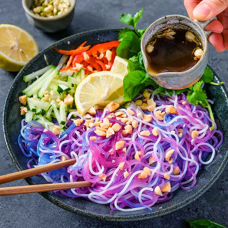 Suncore Foods Rainbow Noodle Salad with Jasmine Lemon Dressing