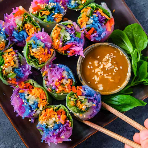 Fresh Rainbow Noodle Spring Rolls