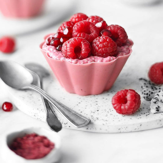 Suncore Foods Pink Pitaya Raspberry Chia Pudding White Chocolate Cups