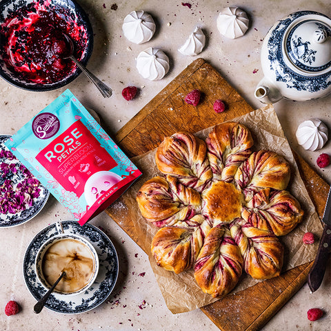 Raspberry Rose Jam Star Bread