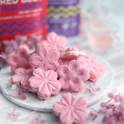 Charming Red Beet & Purple Sweet Potato Sakura Cookies
