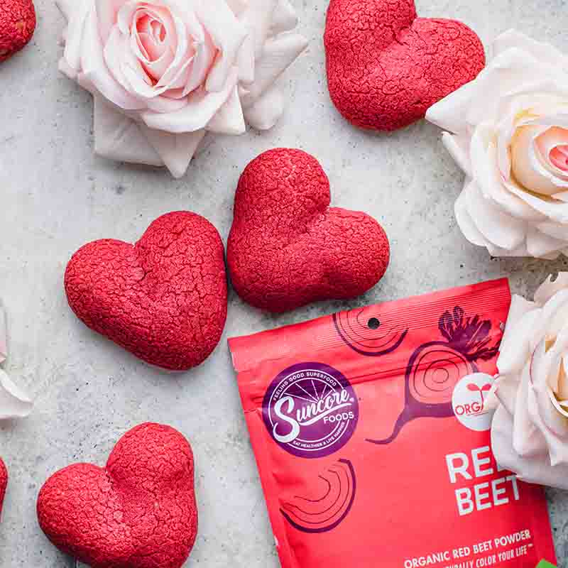 Suncore Foods Red Beet Heart Shaped Craquelin Choux Pastry