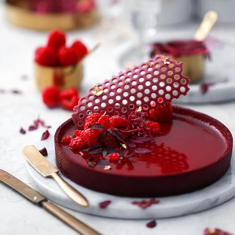 Ruby Raspberry Tart with Maroon Almond Sable