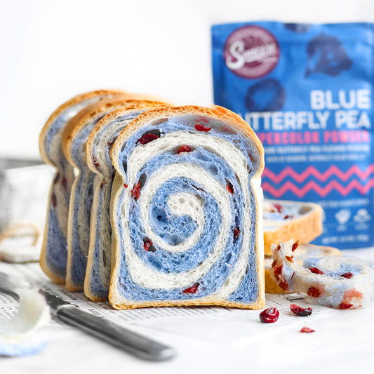 Suncore Foods Soft & Fluffy Cranberry Butterfly Pea Flower Bread