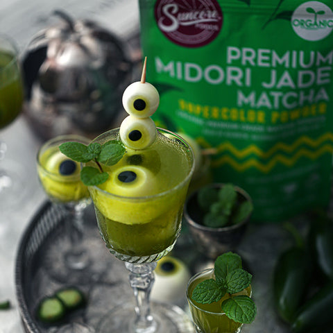 Spookylicious Apple Drink with Edible Eyeball Jelly