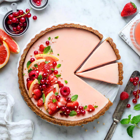 Strawberry Grapefruit Pink Pitaya Tart