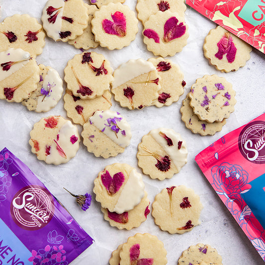 Suncore Foods Botanical Edible Superbloom Flower Shortbread Cookies