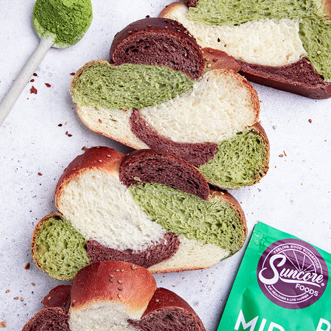 Matcha and Cocoa Challah
