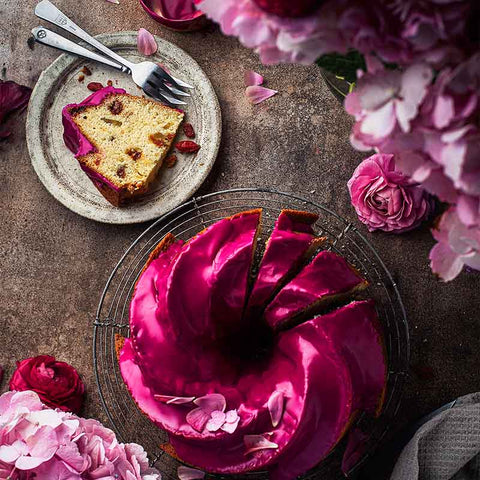 Red Beet Red Goji Berries Bundt Cake
