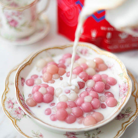 Red Beet Mochi Rice Flowers