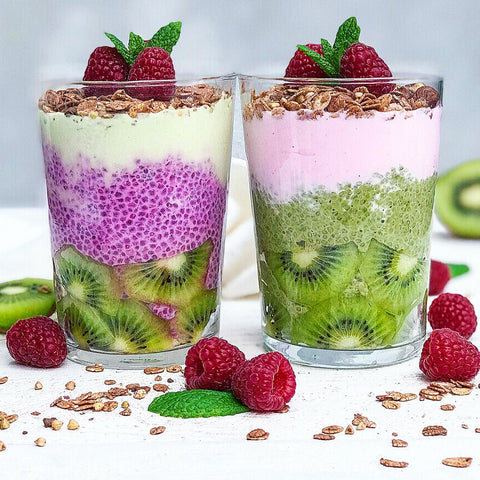 Pitaya & Pandan Chia Puddings