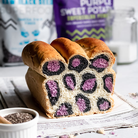 Purple Sweet Potato Chia Leopard Bread