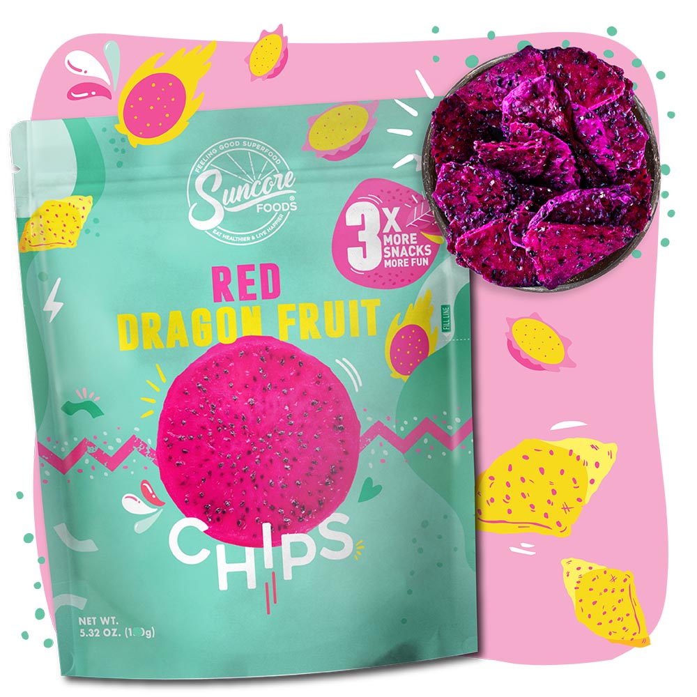 Red Pitaya Dragon Fruit Chips - Quality Chips & Snacks from Suncore Foods - Just $16.59! Shop now at Suncore Foods Inc.