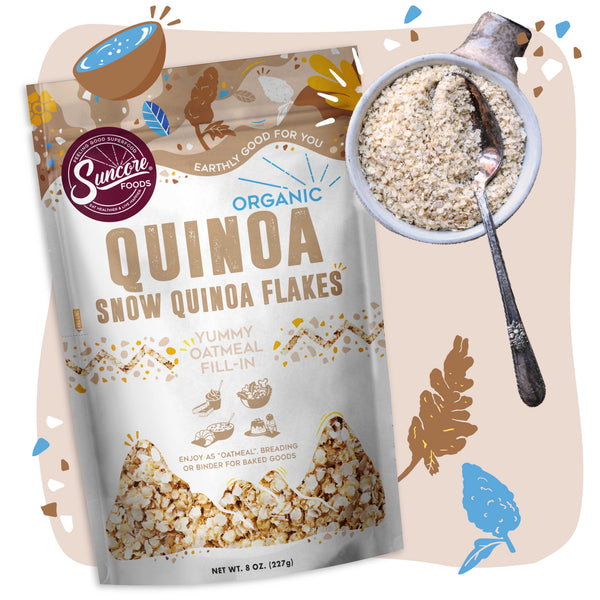 Organic White Quinoa Snow Flakes - Quality Pantry Staples grains & seeds from Suncore Foods - Just $13.59! Shop now at www.suncorefoods.com