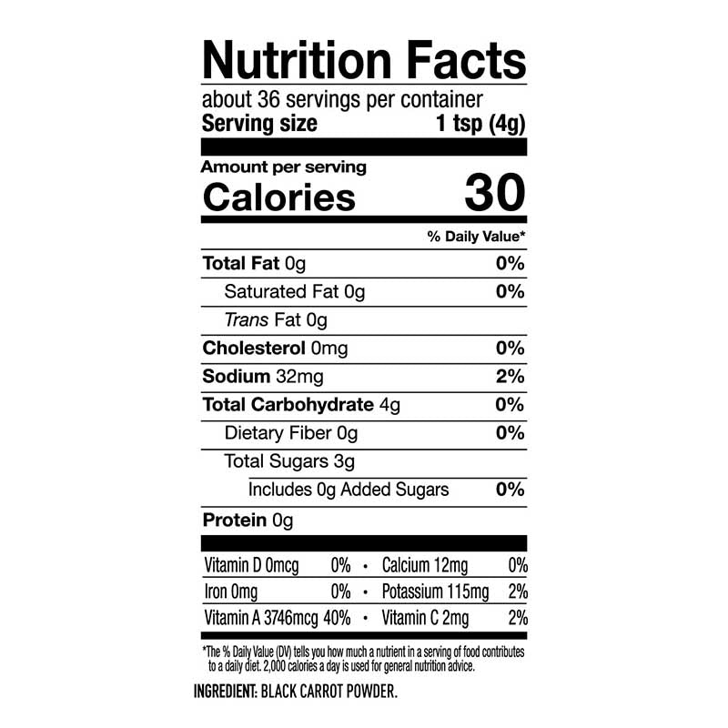 Ebony Carrot Powder - Quality Powders & Flakes from Suncore Foods - Just $19.99! Shop now at Suncore Foods Inc.