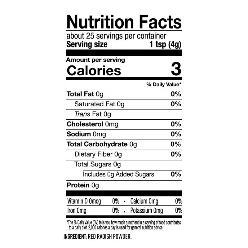 Ruby Red Radish Powder - Quality Powders & Flakes from Suncore Foods - Just $19.99! Shop now at Suncore Foods Inc.