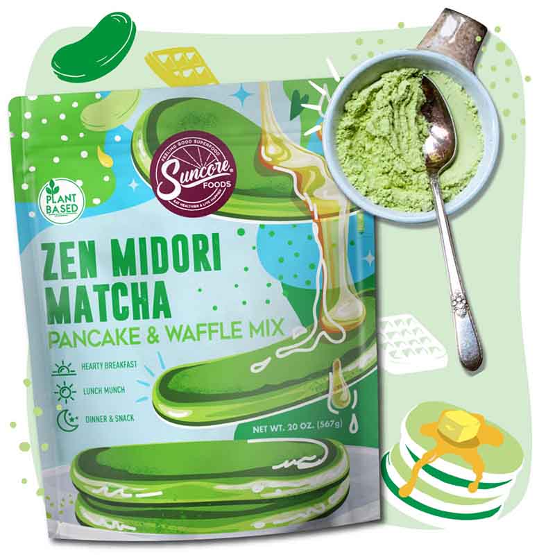 Zen Midori Pancake & Waffle Powder Mix - Matcha - Quality Pancake & Waffle Mixes from Suncore Foods - Just $18.49! Shop now at Suncore Foods Inc.