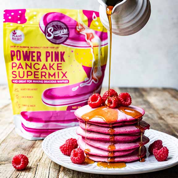 Power Pink Pancake & Waffle Powder Mix - Pink Pitaya - Quality Pancake & Waffle Mixes from Suncore Foods - Just $18.49! Shop now at Suncore Foods Inc.